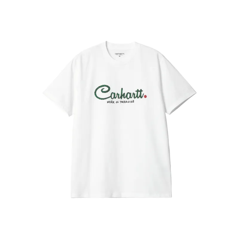Carhartt WIP SS24 S/S Paradise Script T Shirt T Shirt Unisex White-0