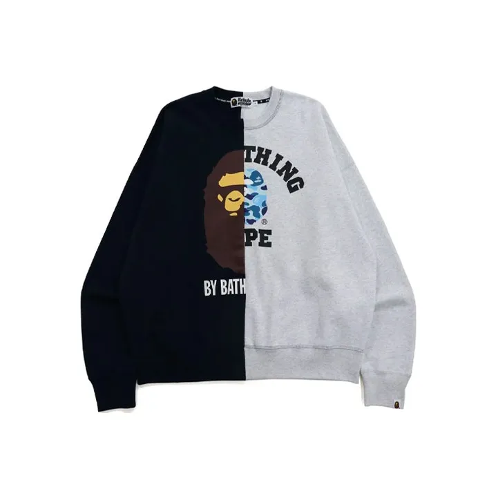 A BATHING APE College & By Bathing Loose Fit Crewneck-1