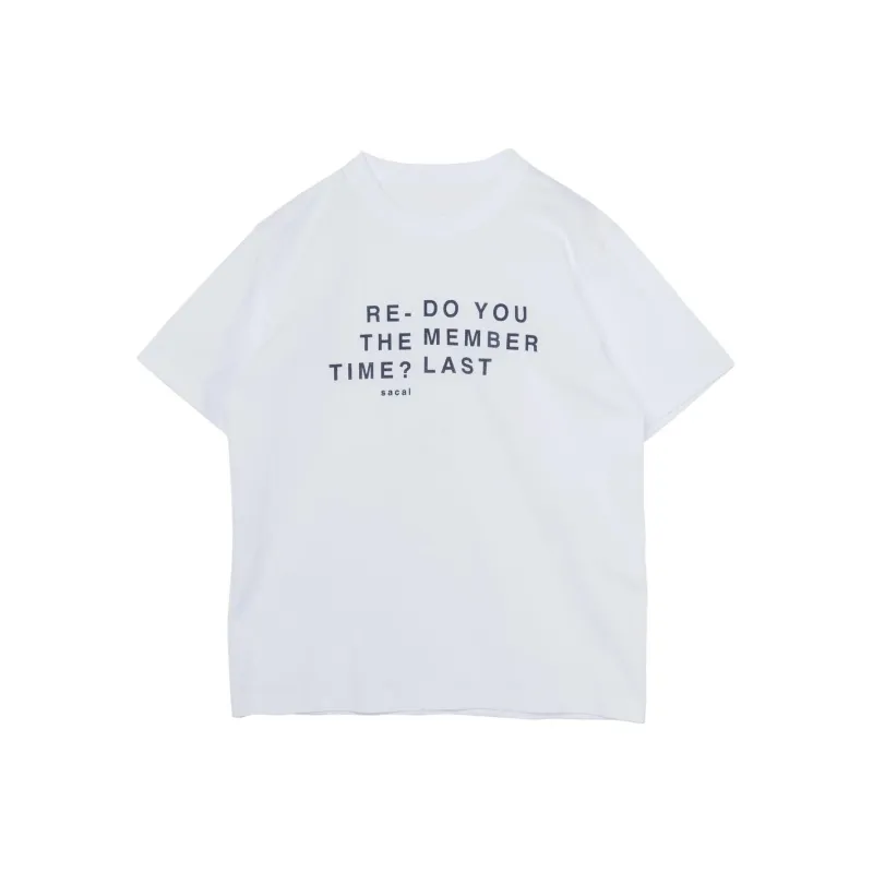 Sacai Flocked slogan T shirt-0