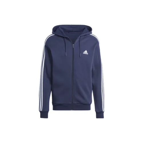 Adidas Free Shipping With AdiClub Essentials Fleece 3 Stripes Full Zip Hoodie
