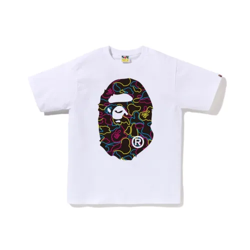 A BATHING APE Neon Camo Big Ape Head Tee