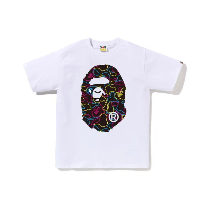 Bape Neon Camo Big Ape Head Tee-0