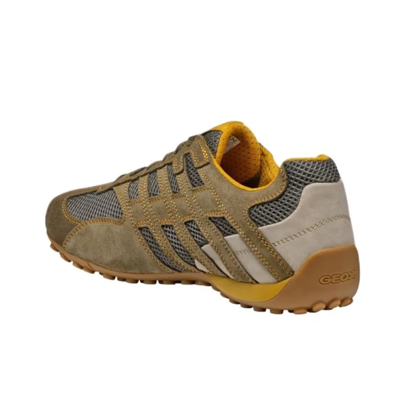GEOX Snake Cushioning, Wear Resistant Low Top Casual Shoes Men's Brown Gray-2