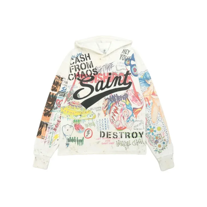 Takashi Murakami X Saint M×××××× Graff Pullover Hoodie-0