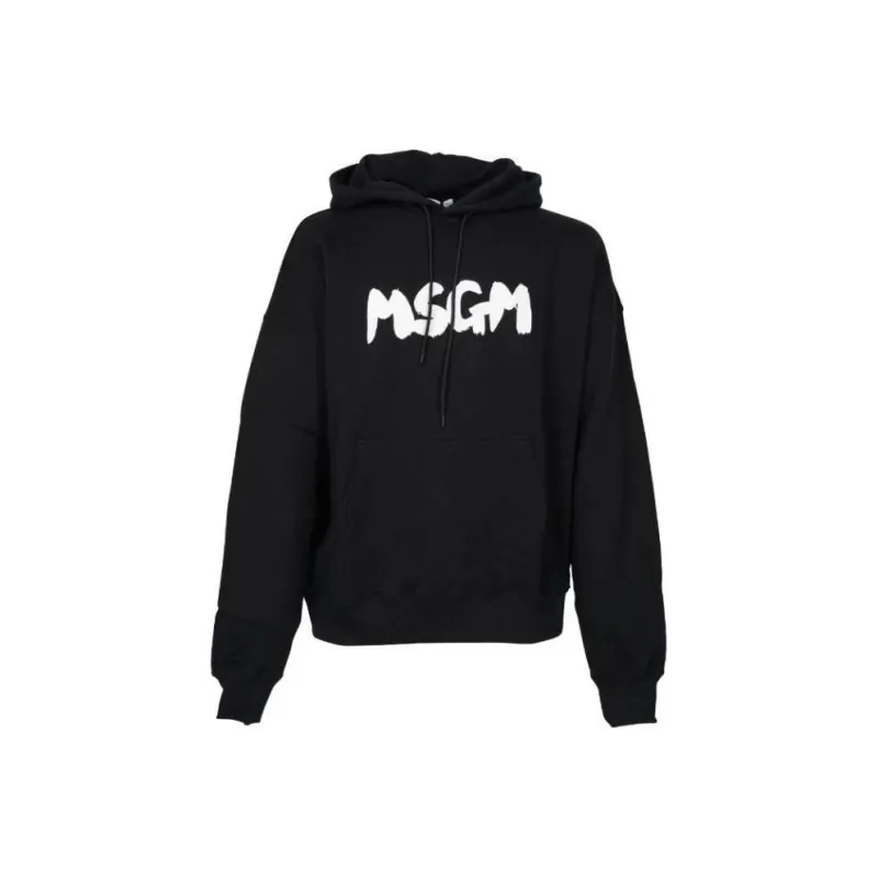 MSGM Logo Printed Drawstring Hoodie-0