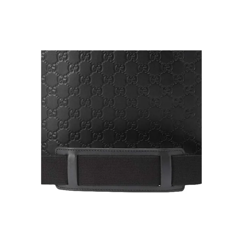 GUCCI Leather Messenger Bag, Shoulder Bag Men's Black-4