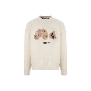 PALM ANGELS Bear Print Sprayed Logo Sweatshirt