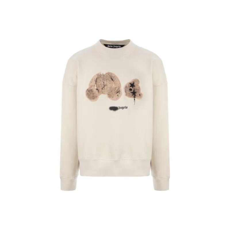 PALM ANGELS Bear Print Sprayed Logo Sweatshirt-0