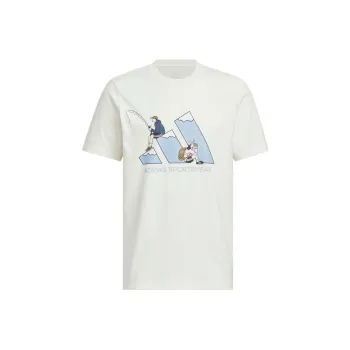 Adidas GRAPHIC SHORT SLEEVE T SHIRT T Shirt Unisex Jade White