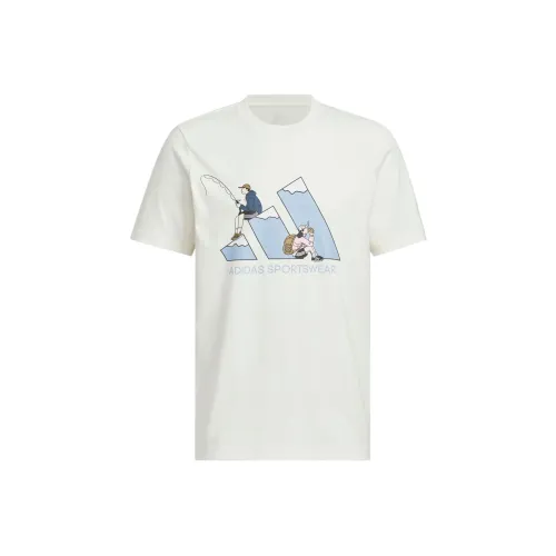 Adidas GRAPHIC SHORT SLEEVE T SHIRT T Shirt Unisex Jade White