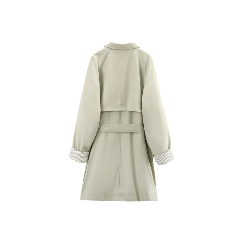 A Paradise For Awakening Trench Coat Women's Green-1