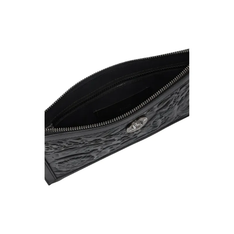 VERSACE MEDUSA BIGGIE Collection Barocco Calfskin Clutch Men's Black-2