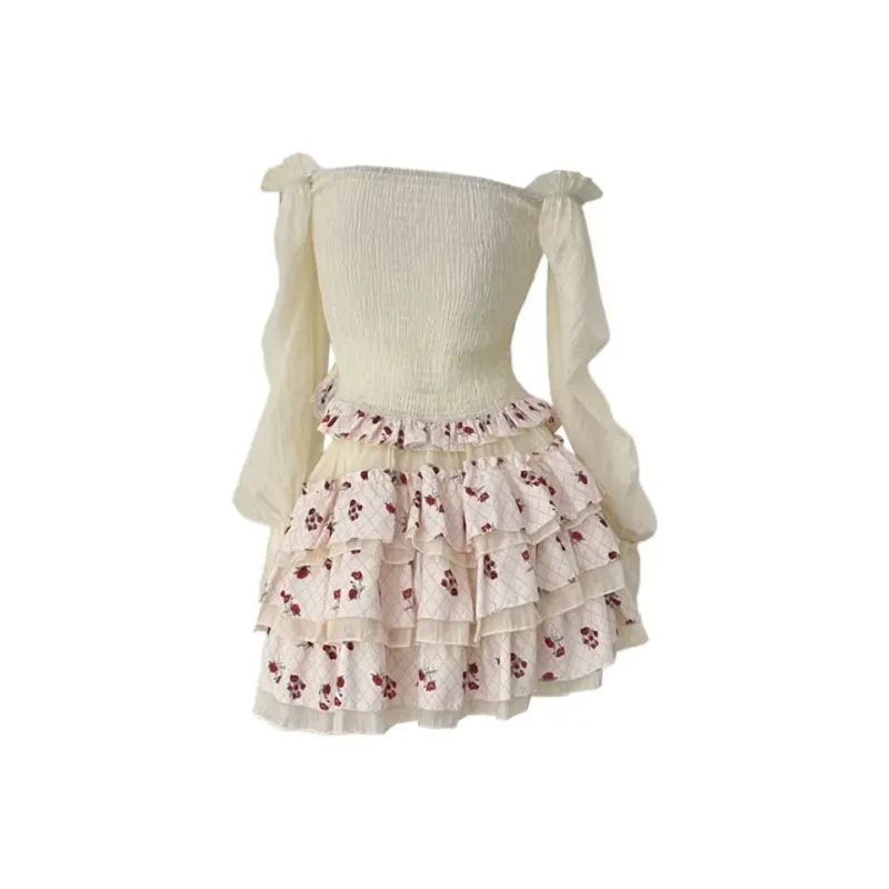 PUREIDOL Long Sleeved Dresses Women's Floral Dress-1