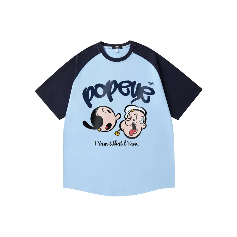 POPEYE Raglan Sleeve Loose Fit Casual Crew Neck Short Sleeved T Shirts Unisex-10