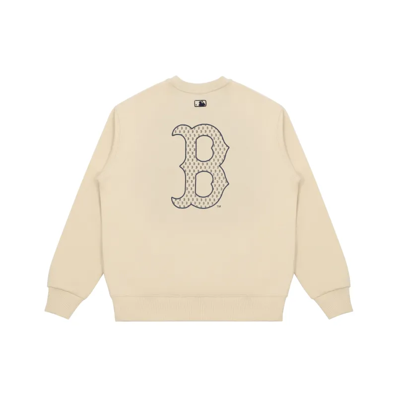 MLB Old Flower Sweatshirts Unisex Beige-0