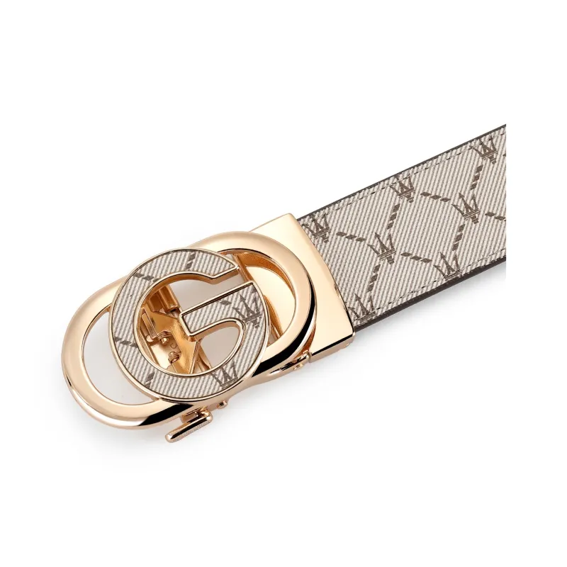 Maserati PVC With Cow Leather Belt Men's Apricot Width 3.55cm-6