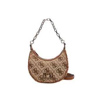 GUESS Print Crossbody Bag, Shoulder Bag Small Size Women's Brown & Beige
