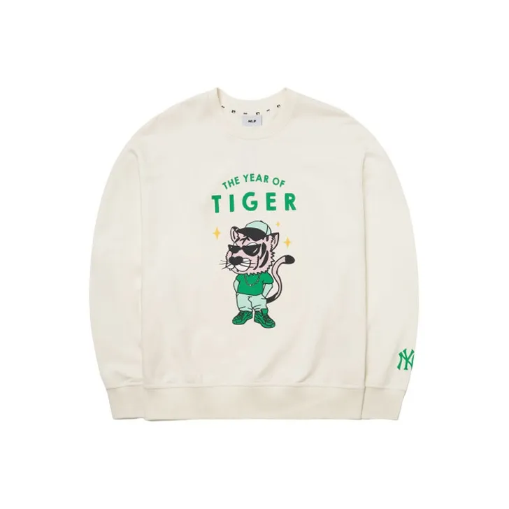 MLB New York Yankees Sweatshirts Unisex Beige-0