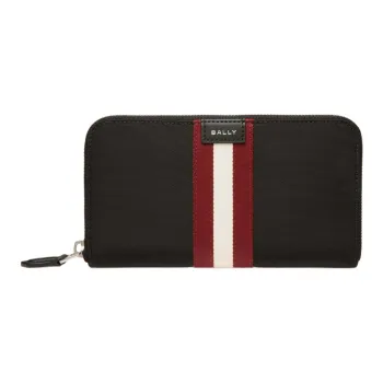 BALLY Code Nylon Fabric Wallet Men's Black