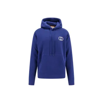 GUCCI Interlocking G logo Drawstring Hoodie