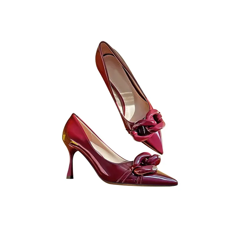 TADSW High Heels Women's Burgundy-3