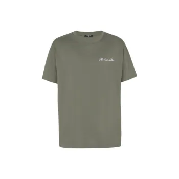 BALMAIN Logo Embroidered Crewneck T Shirt