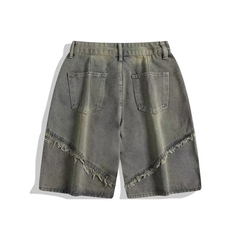 SZSX Denim Shorts Unisex Vintage Blue-1