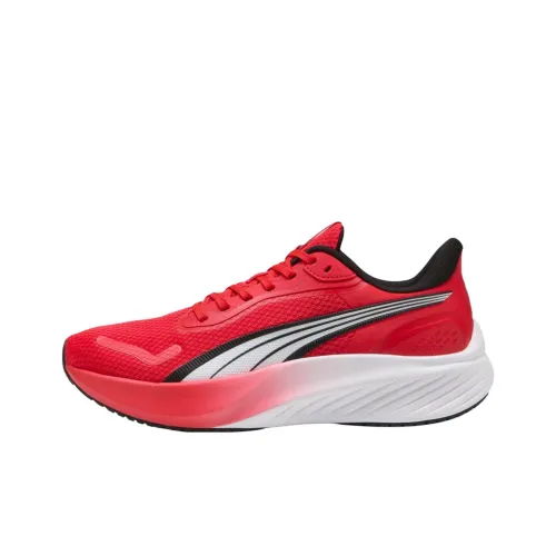 PUMA Pounce Lite Anti Slip Wear Resistant Low Top Casual Running Shoes Unisex Red White