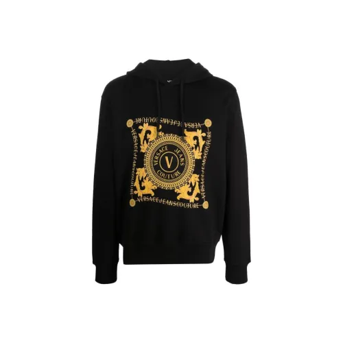 VERSACE JEANS Logo Printed Drawstring Hoodie