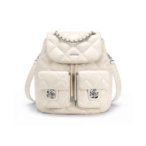 JUST STAR Synthetic Leather Carry Backpack Regular Women's Black White Pink