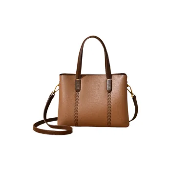 Versman PU Tote Bag Shopping Bag Shoulder Bag Crossbody Bag Handbag Regular Women's Chocolate/Apricot Khaki