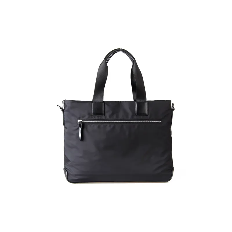 DOSRFINI Nylon Fabric Horizontal Shoulder Bag Crossbody Bag Handbag Men's Black-1