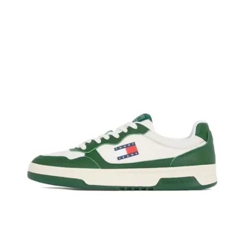 Tommy Hilfiger TJM Cupsole Leather ESS Low Top Skateboard Shoes Men's White Green