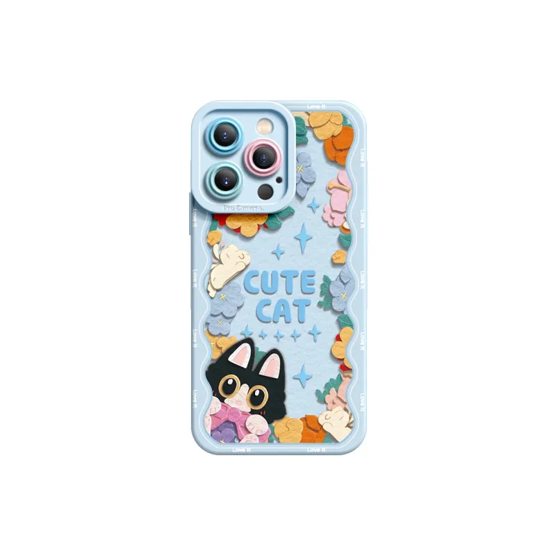 I Create My Art Silicone Material Non Fabric Kitten Phone Case Compatible With Apple Collection-6
