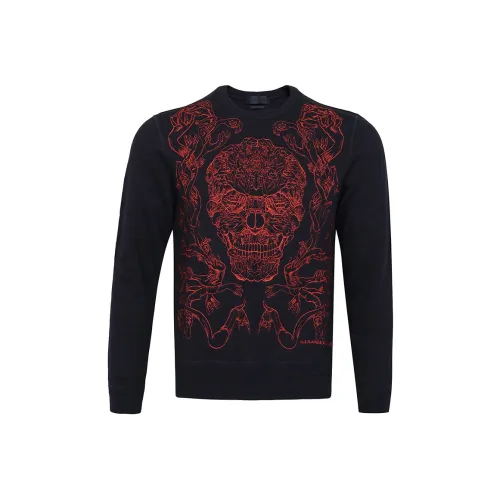 Alexander McQueen Sweatshirts Men Black Red