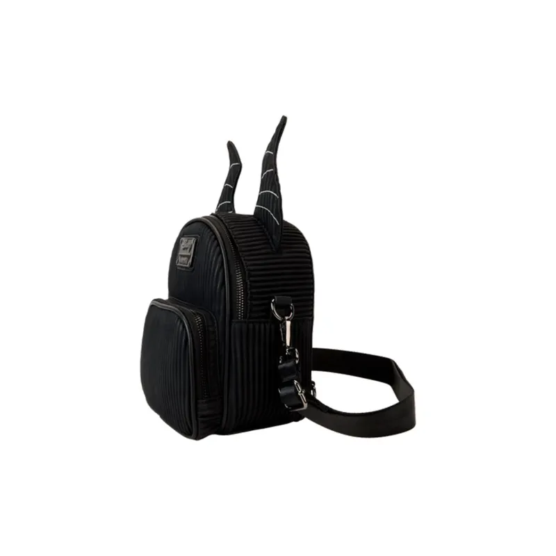 Loungefly Corduroy Crossbody Backpack Unisex Black-1