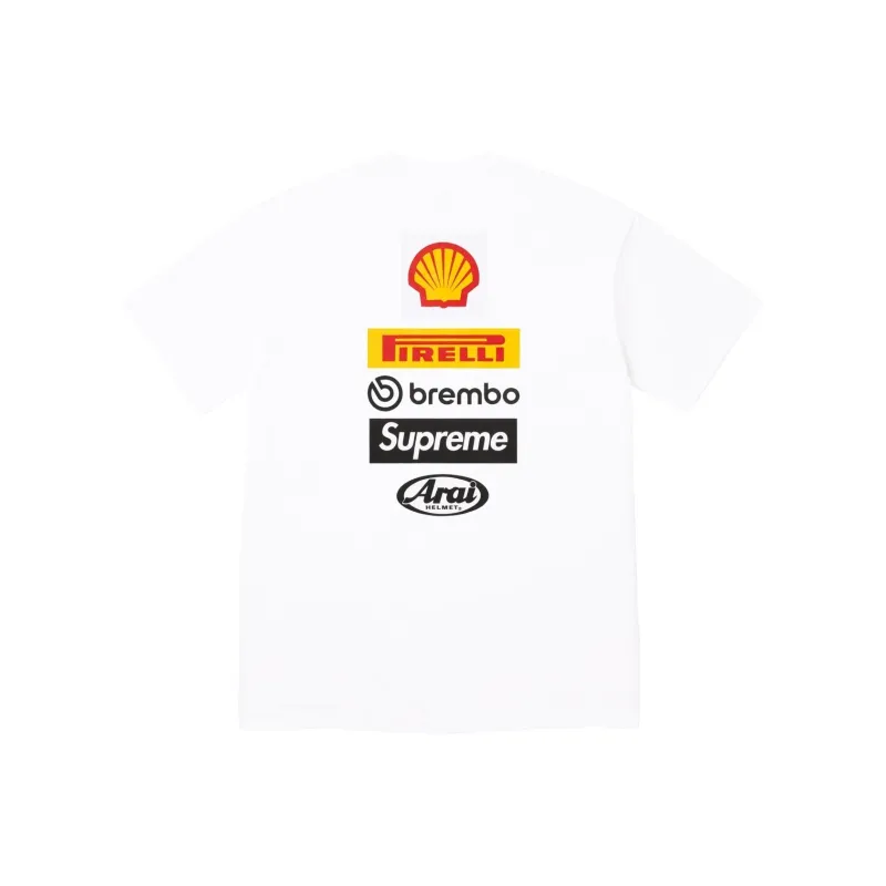 Supreme X DUCATI SS24 WEEK16 LOGO TEE - Unisex Regular Fit Short Sleeve T-shirt With Back Logo Print-2