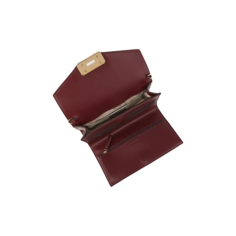 MICHAEL KORS Kinsley Cow Leather Envelope Bag Shoulder Bag Crossbody Bag Medium Size Women's Burgundy-2