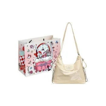 MOM'S HELPER PU Shoulder Bag Women's White/Blue/Pink/Black