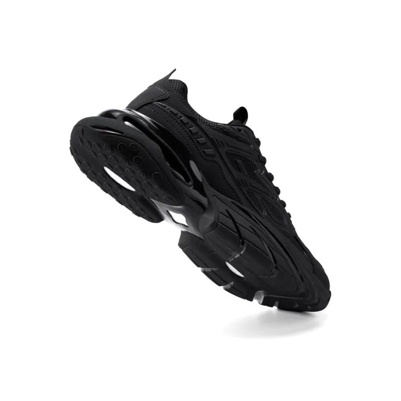 JEEP SPIRIT Cushioned Anti Slip Wear Resistant Lightweight Height Increasing Low Top Chunky Sneakers Men's Black-4