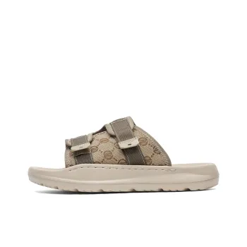 KUNGFUDEER Rubber Sole Stitched Leather Patchwork Slip Resistant Abrasion Resistant Slide Slippers Men's