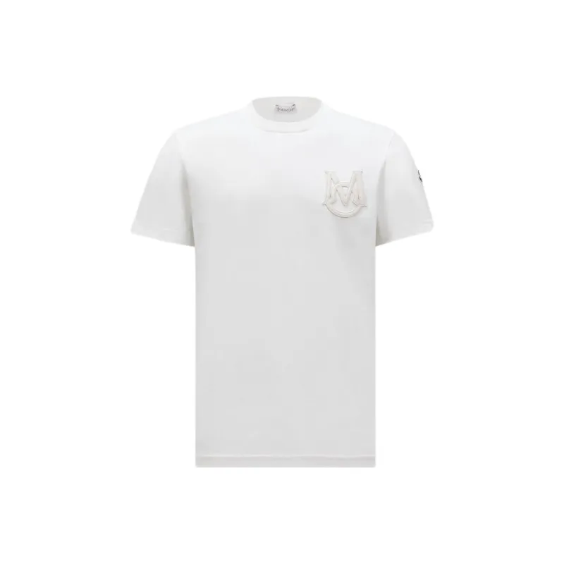 Moncler Logo Embroidered Crewneck T Shirt-0