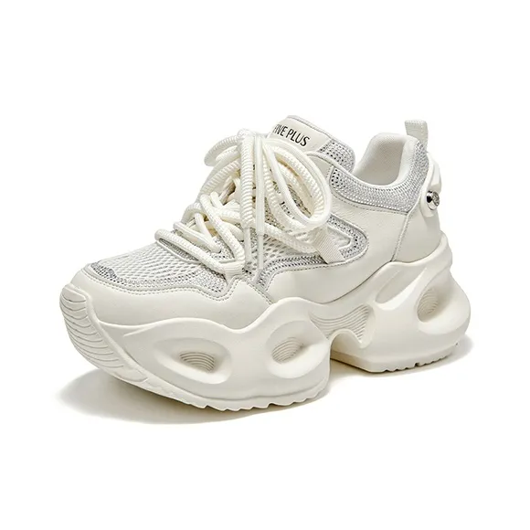 FIVE PLUS Cushioning Lightweight Height Increasing Low Top Chunky Sneakers Women's-7