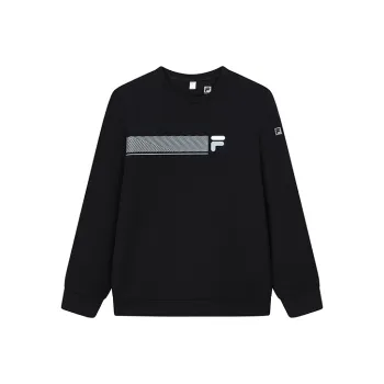 FILA Athletics Crew Neck Sweatshirt Spring Autumn And Winter Men's Pitch Black
