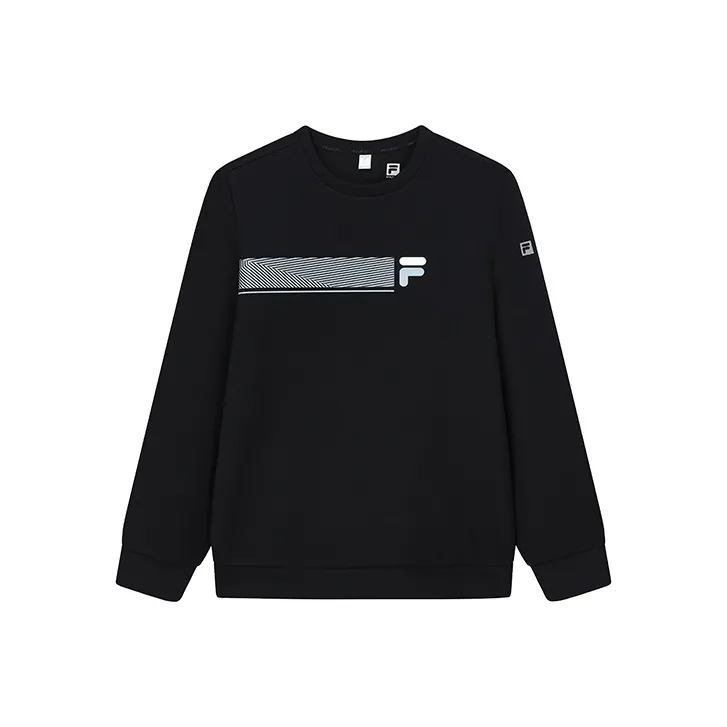 FILA Athletics Crew Neck Sweatshirt Spring Autumn And Winter Men's Pitch Black-0
