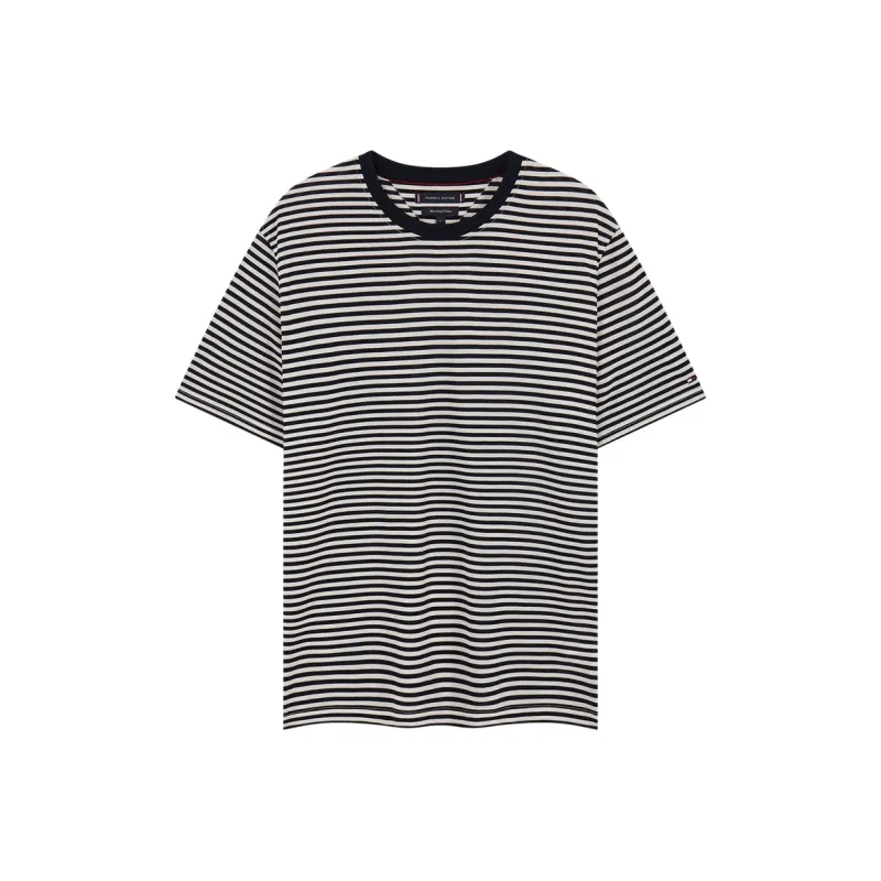 Tommy Hilfiger T Shirt Men's Black White Stripes Z00-0