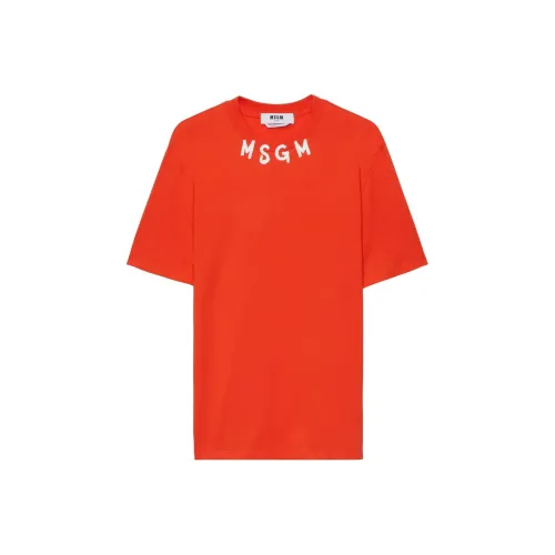 MSGM Logo Printed Crewneck T Shirt
