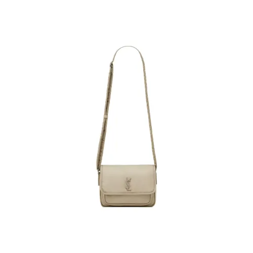 SAINT LAURENT Niki Nylon Messenger Bag, Crossbody Bag Trumpets Women's Gray