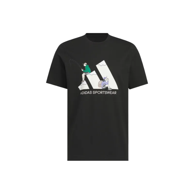 Adidas GRAPHIC SHORT SLEEVE T Shirt Unisex Black-0
