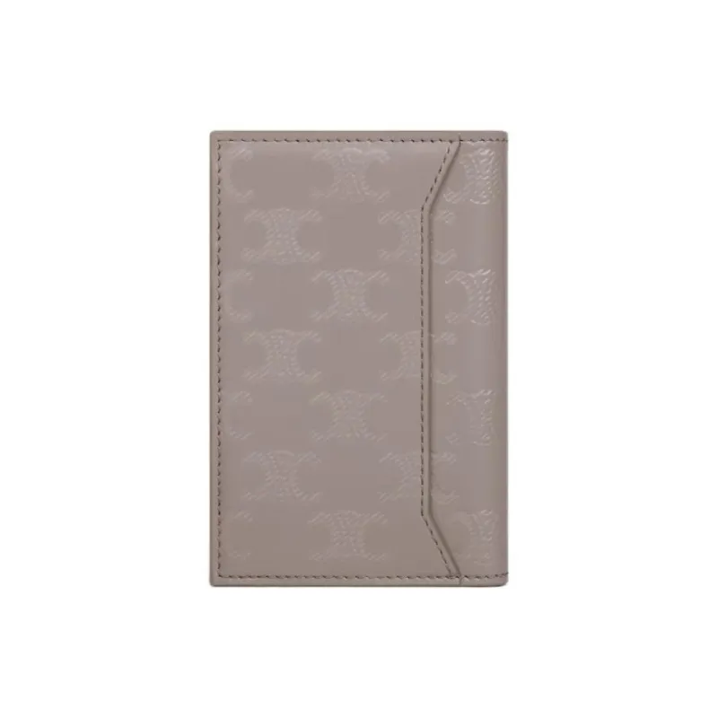 CELINE Triomphe Calfskin Card Holder Men's Smoke Gray-2